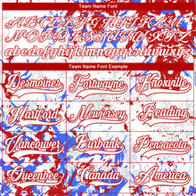 Load image into Gallery viewer, Custom White Red-Royal 3D Fluid Art Splash Hockey Lace Neck Jersey
