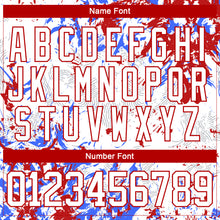 Load image into Gallery viewer, Custom White Red-Royal 3D Fluid Art Splash Hockey Lace Neck Jersey
