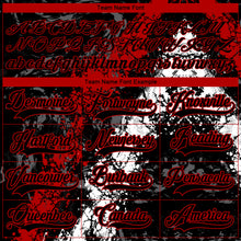 Load image into Gallery viewer, Custom Black Red-White 3D Splash Art Hockey Lace Neck Jersey
