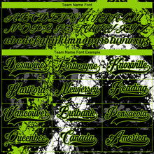 Load image into Gallery viewer, Custom Black Neon Green-White 3D Splash Art Hockey Lace Neck Jersey
