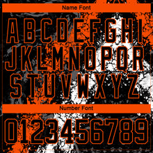 Laden Sie das Bild in den Galerie-Viewer, Custom Black Orange-White 3D Splash Art Hockey Lace Neck Jersey
