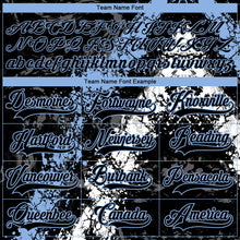 Загрузить изображение в средство просмотра галереи, Custom Black Light Blue-White 3D Splash Art Hockey Lace Neck Jersey
