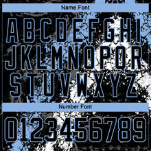 Загрузить изображение в средство просмотра галереи, Custom Black Light Blue-White 3D Splash Art Hockey Lace Neck Jersey
