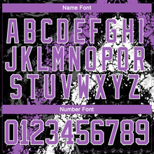 Load image into Gallery viewer, Custom Black Medium Purple-White 3D Splash Art Hockey Lace Neck Jersey
