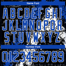 Load image into Gallery viewer, Custom Black Thunder Blue-White 3D Splash Art Hockey Lace Neck Jersey
