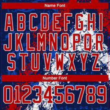 Load image into Gallery viewer, Custom Navy Red Thunder Blue-White 3D Splash Art Hockey Lace Neck Jersey
