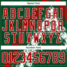 Load image into Gallery viewer, Custom Green Red-White 3D Splash Art Hockey Lace Neck Jersey
