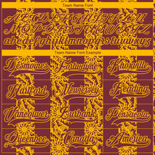 Загрузить изображение в средство просмотра галереи, Custom Burgundy Gold-White 3D Pattern Abstract Shape Hockey Lace Neck Jersey
