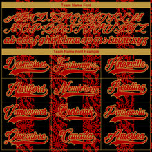 Загрузить изображение в средство просмотра галереи, Custom Black Red Old Gold-White 3D Pattern Abstract Shape Hockey Lace Neck Jersey
