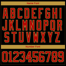 Загрузить изображение в средство просмотра галереи, Custom Black Red Old Gold-White 3D Pattern Abstract Shape Hockey Lace Neck Jersey
