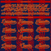 Загрузить изображение в средство просмотра галереи, Custom Navy Red Old Gold-White 3D Pattern Abstract Shape Hockey Lace Neck Jersey
