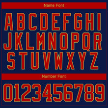 Загрузить изображение в средство просмотра галереи, Custom Navy Red Old Gold-White 3D Pattern Abstract Shape Hockey Lace Neck Jersey
