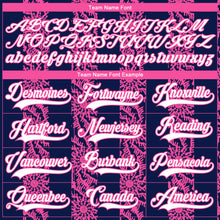 Load image into Gallery viewer, Custom Navy White-Pink 3D Pattern Abstract Shape Hockey Lace Neck Jersey
