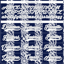 Laden Sie das Bild in den Galerie-Viewer, Custom Navy White-Gray 3D Pattern Abstract Shape Hockey Lace Neck Jersey
