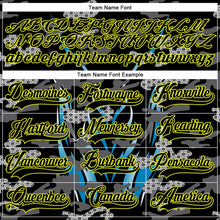 Загрузить изображение в средство просмотра галереи, Custom Black Neon Yellow Blue-White 3D Pattern Abstract Camo Hockey Lace Neck Jersey
