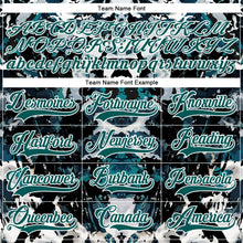 Load image into Gallery viewer, Custom Midnight Green Black-White 3D Pattern Abstract Grunge Hockey Lace Neck Jersey
