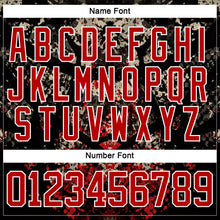 Charger l'image dans la galerie, Custom Black Red City Cream-White 3D Pattern Abstract Grunge Hockey Lace Neck Jersey
