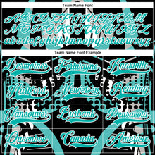 Charger l'image dans la galerie, Custom Black Aqua-White 3D Pattern Abstract Hockey Lace Neck Jersey
