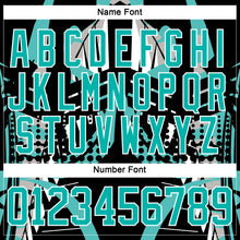 Charger l'image dans la galerie, Custom Black Aqua-White 3D Pattern Abstract Hockey Lace Neck Jersey
