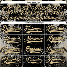 Charger l'image dans la galerie, Custom Black Vegas Gold 3D Pattern Abstract Grunge Hockey Lace Neck Jersey
