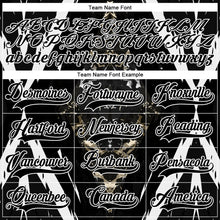 Laden Sie das Bild in den Galerie-Viewer, Custom Black Vegas Gold-White 3D Pattern Abstract Grunge Hockey Lace Neck Jersey

