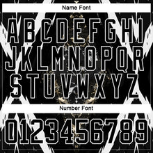 Laden Sie das Bild in den Galerie-Viewer, Custom Black Vegas Gold-White 3D Pattern Abstract Grunge Hockey Lace Neck Jersey

