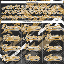 Load image into Gallery viewer, Custom Old Gold Gray Black-White 3D Pattern Abstract Grunge Hockey Lace Neck Jersey
