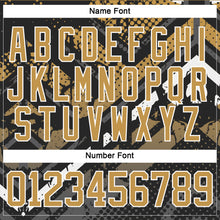Load image into Gallery viewer, Custom Old Gold Gray Black-White 3D Pattern Abstract Grunge Hockey Lace Neck Jersey
