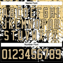 Загрузить изображение в средство просмотра галереи, Custom Black Vegas Gold-White 3D Pattern Abstract Grunge Hockey Lace Neck Jersey
