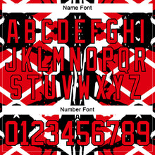 Загрузить изображение в средство просмотра галереи, Custom Black Fire Red-White 3D Pattern Abstract Hockey Lace Neck Jersey
