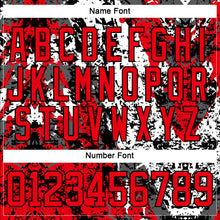 Загрузить изображение в средство просмотра галереи, Custom Black Fire Red-White 3D Pattern Abstract Grunge Hockey Lace Neck Jersey
