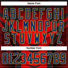 Charger l&#39;image dans la galerie, Custom Red US Navy Blue Gold-White 3D Pattern Cyber Mecha E-sport Hockey Jersey
