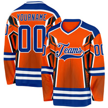 Загрузить изображение в средство просмотра галереи, Custom Orange Royal-White 3D Pattern Cyber Mecha E-sport Hockey Jersey
