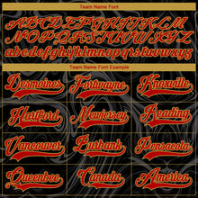 Load image into Gallery viewer, Custom Black Red Old Gold-White 3D Splash Art Hockey Lace Neck Jersey
