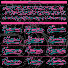 Load image into Gallery viewer, Custom Black Teal Pink-White 3D Splash Art Hockey Lace Neck Jersey
