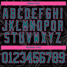 Load image into Gallery viewer, Custom Black Teal Pink-White 3D Splash Art Hockey Lace Neck Jersey
