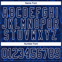 Laden Sie das Bild in den Galerie-Viewer, Custom Navy White 3D Splash Art Hockey Lace Neck Jersey
