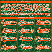 Laden Sie das Bild in den Galerie-Viewer, Custom Green Orange-White 3D Splash Art Hockey Lace Neck Jersey
