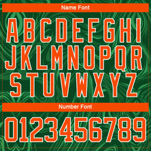 Laden Sie das Bild in den Galerie-Viewer, Custom Green Orange-White 3D Splash Art Hockey Lace Neck Jersey
