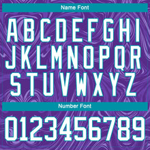 Load image into Gallery viewer, Custom Purple White-Teal 3D Splash Art Hockey Lace Neck Jersey
