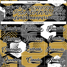 Charger l&#39;image dans la galerie, Custom Old Gold Black-White 3D Pattern Geometric Shape Hockey Lace Neck Jersey
