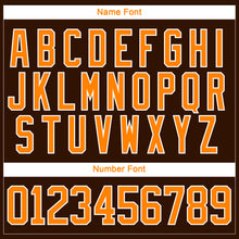 Charger l&#39;image dans la galerie, Custom Bay Orange Brown-White 3D Pattern Geometric Shape Hockey Lace Neck Jersey
