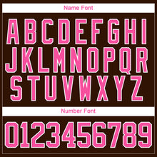 Load image into Gallery viewer, Custom Pink Brown-White 3D Pattern Geometric Shape Hockey Lace Neck Jersey
