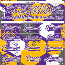 Charger l&#39;image dans la galerie, Custom Gold Purple-White 3D Pattern Geometric Shape Hockey Lace Neck Jersey
