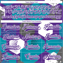 Load image into Gallery viewer, Custom Teal Purple-White 3D Pattern Geometric Shape Hockey Lace Neck Jersey
