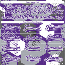 Загрузить изображение в средство просмотра галереи, Custom Gray Purple-White 3D Pattern Geometric Shape Hockey Lace Neck Jersey
