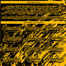 Load image into Gallery viewer, Custom Black Gold-White 3D Splash Art Hockey Lace Neck Jersey
