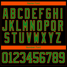 Load image into Gallery viewer, Custom Black Grass Green Orange-White 3D Splash Art Hockey Lace Neck Jersey
