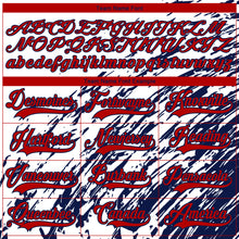 Load image into Gallery viewer, Custom White Red-Navy 3D Splash Art Hockey Lace Neck Jersey
