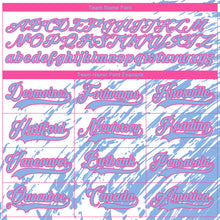 Load image into Gallery viewer, Custom White Light Blue-Pink 3D Splash Art Hockey Lace Neck Jersey
